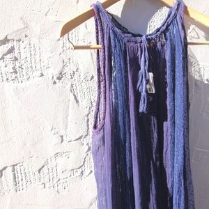 A NWT free people navy marin maxi dress coverup